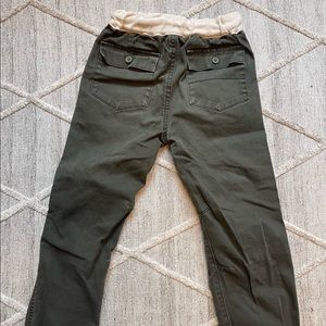 Dark fatigue green/olive drawstring pants